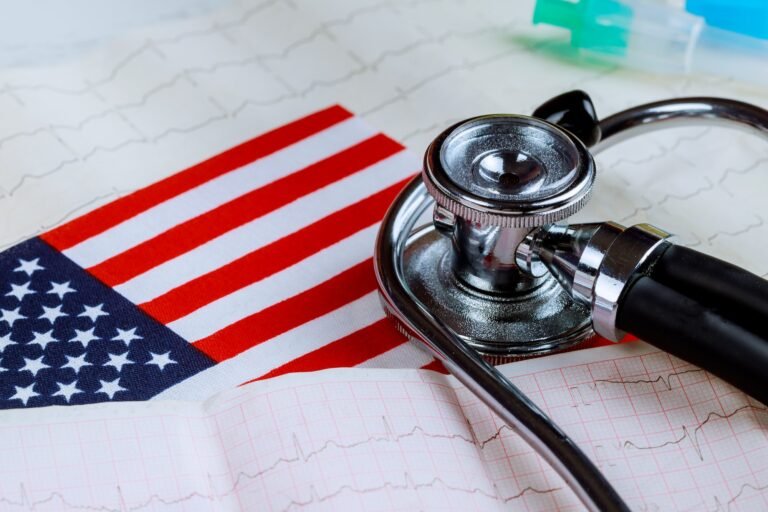 Concept of United States national healthcare system American healthcare and medicine